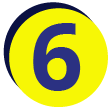 yellow circle with the number six prominently displayed showing the importance of six in various contexts such as games and math